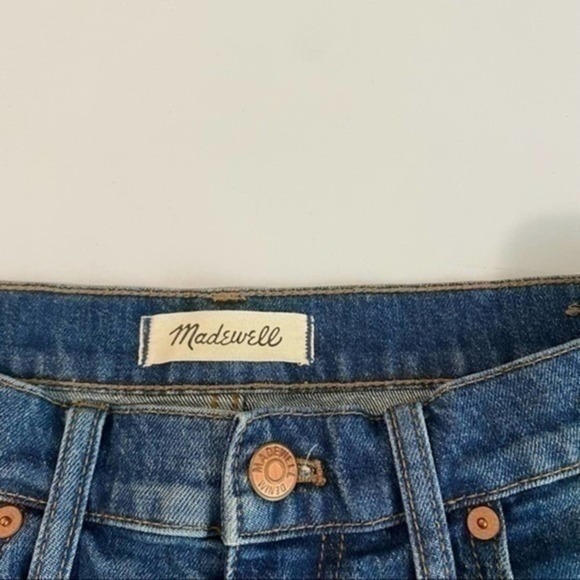 Madewell High Rise Denim Navy Blue Shorts 27 - Picture 6 of 9